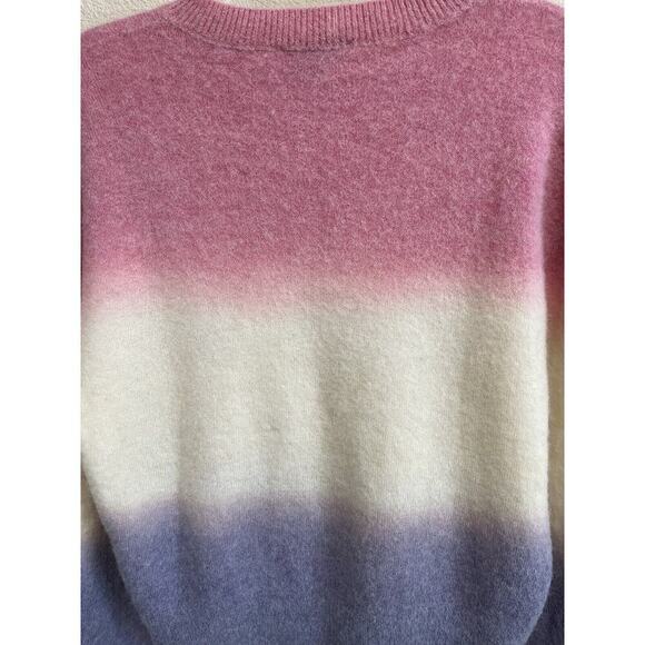 & Other Stories color block Sweater Alpaca Wool Blend Size M Pink Blue Cream - Picture 9 of 11